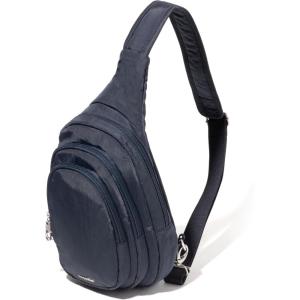 imageBaggallini Securtex AntiTheft Triple Zip Sling  Travel Backpack Sling Bag Crossbody  RFID Wallet Locking ZipperFrench Navy