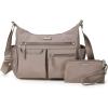 imageBaggallini Anywhere Hobo Crossbody Women 13x95 WaterResistant Travel Purse Handbag Shoulder Bag WRFID WristletPortobello Shimmer
