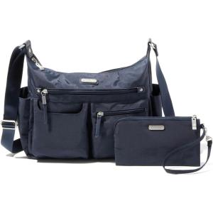 imageBaggallini Anywhere Hobo Crossbody Women 13x95 WaterResistant Travel Purse Handbag Shoulder Bag WRFID WristletFrench Navy