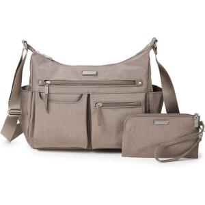 imageBaggallini Anywhere Hobo Crossbody Women 13x95 WaterResistant Travel Purse Handbag Shoulder Bag WRFID WristletPortobello Shimmer