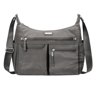 imageBaggallini Anywhere Hobo Crossbody Women 13x95 WaterResistant Travel Purse Handbag Shoulder Bag WRFID WristletSterling Shimmer