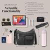 imageBaggallini Everywhere Bagg Crossbody Women 11x9 Lightweight Nylon Hobo WaterResistant Travel Bag WRFID ProtectionBlack Cheetah Eemboss