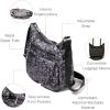 imageBaggallini Everywhere Bagg Crossbody Women 11x9 Lightweight Nylon Hobo WaterResistant Travel Bag WRFID ProtectionBlack Hydrangea