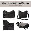 imageBaggallini Everywhere Bagg Crossbody Women 11x9 Lightweight Nylon Hobo WaterResistant Travel Bag WRFID ProtectionBlack Quilt
