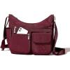 imageBaggallini Everywhere Bagg Crossbody Women 11x9 Lightweight Nylon Hobo WaterResistant Travel Bag WRFID ProtectionDark Cherry