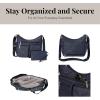 imageBaggallini Everywhere Bagg Crossbody Women 11x9 Lightweight Nylon Hobo WaterResistant Travel Bag WRFID ProtectionFrench Navy Quilt