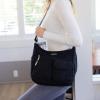 imageBaggallini Everywhere Bagg Crossbody Women 11x9 Lightweight Nylon Hobo WaterResistant Travel Bag WRFID ProtectionPewter Floral