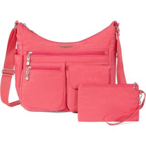 imageBaggallini Everywhere Bagg Crossbody Women 11x9 Lightweight Nylon Hobo WaterResistant Travel Bag WRFID ProtectionFlamingo