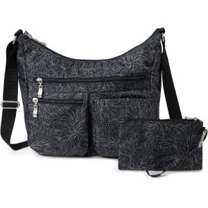 imageBaggallini Everywhere Bagg Crossbody Women 11x9 Lightweight Nylon Hobo WaterResistant Travel Bag WRFID ProtectionMidnight Blossom