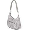 imageBaggallini Modern Pocket Half Moon 11quotx105quot Shoulder Women WReplaceable Straps Converts to Crossbody BagLight Grey Petal