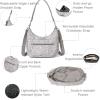 imageBaggallini Modern Pocket Half Moon 11quotx105quot Shoulder Women WReplaceable Straps Converts to Crossbody BagLight Grey Petal