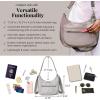 imageBaggallini Modern Pocket Half Moon 11quotx105quot Shoulder Women WReplaceable Straps Converts to Crossbody BagLight Grey Petal