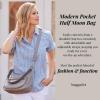 imageBaggallini Modern Pocket Half Moon 11quotx105quot Shoulder Women WReplaceable Straps Converts to Crossbody BagMist