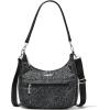 imageBaggallini Modern Pocket Half Moon 11quotx105quot Shoulder Women WReplaceable Straps Converts to Crossbody BagMidnight Blossom Print