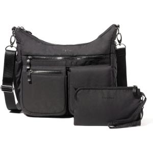 imageBaggallini Modern Everywhere Crossbody Women 11x9x45 RFID Hobo BagBlack Puff