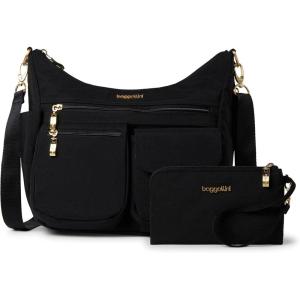 imageBaggallini Modern Everywhere Crossbody Women 11x9x45 RFID Hobo BagBlack W Gold Hardware