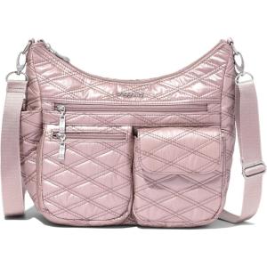 imageBaggallini Modern Everywhere Crossbody Women 11x9x45 RFID Hobo BagRose Metallic Quilt
