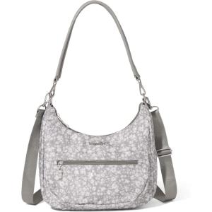 imageBaggallini Modern Pocket Half Moon 11quotx105quot Shoulder Women WReplaceable Straps Converts to Crossbody BagLight Grey Petal