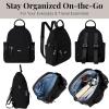 imageBaggallini womens New Classic Heritage With Rfid Phone Wristlet All Day Backpack Sterling Shimmer One Size USBlack Cheetah Emboss