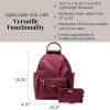 imageBaggallini womens New Classic Heritage With Rfid Phone Wristlet All Day Backpack Sterling Shimmer One Size USDark Cherry