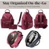 imageBaggallini womens New Classic Heritage With Rfid Phone Wristlet All Day Backpack Sterling Shimmer One Size USDark Cherry