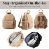 imageBaggallini womens New Classic Heritage With Rfid Phone Wristlet All Day Backpack Sterling Shimmer One Size USTaupe Faux Shearling