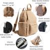 imageBaggallini womens New Classic Heritage With Rfid Phone Wristlet All Day Backpack Sterling Shimmer One Size USTaupe Faux Shearling