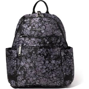 imageBaggallini Securtex Antitheft Vacation Travel Backpack 10x13 SlashResistant Nylon Daypack wRFIDBlack Hydrangea