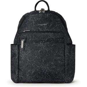 imageBaggallini Securtex Antitheft Vacation Travel Backpack 10x13 SlashResistant Nylon Daypack wRFIDMidnight Blossom