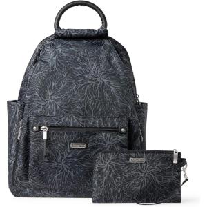 imageBaggallini womens New Classic Heritage With Rfid Phone Wristlet All Day Backpack Sterling Shimmer One Size USMidnight Blossom Print
