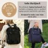 imageBaggallini Soho Backpack  Travel Laptop Backpack for Women  Lightweight WaterResistant Luggage Bag French NavyBlack Neoprene