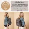 imageBaggallini Soho Backpack  Travel Laptop Backpack for Women  Lightweight WaterResistant Luggage Bag French NavyHeather Grey Neoprene