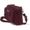 imageBaggallini Triple Zip Small Crossbody Bag for Women  8x6 inch Convertible Fanny Pack Belt Bag  Lightweight WaterresistantDark Cherry