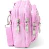 imageBaggallini Triple Zip Small Crossbody Bag for Women  8x6 inch Convertible Fanny Pack Belt Bag  Lightweight WaterresistantHibiscus Pink