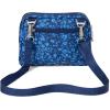 imageBaggallini Triple Zip Small Crossbody Bag for Women  8x6 inch Convertible Fanny Pack Belt Bag  Lightweight WaterresistantNavy Petal