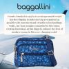 imageBaggallini Triple Zip Small Crossbody Bag for Women  8x6 inch Convertible Fanny Pack Belt Bag  Lightweight WaterresistantNavy Petal