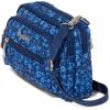 imageBaggallini Triple Zip Small Crossbody Bag for Women  8x6 inch Convertible Fanny Pack Belt Bag  Lightweight WaterresistantNavy Petal