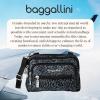 imageBaggallini Triple Zip Small Crossbody Bag for Women  8x6 inch Convertible Fanny Pack Belt Bag  Lightweight WaterresistantPewter Floral