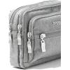 imageBaggallini Triple Zip Small Crossbody Bag for Women  8x6 inch Convertible Fanny Pack Belt Bag  Lightweight WaterresistantStone
