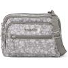 imageBaggallini Triple Zip Small Crossbody Bag for Women  8x6 inch Convertible Fanny Pack Belt Bag  Lightweight WaterresistantLight Grey Petal