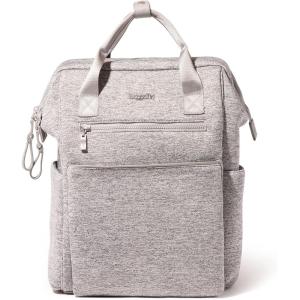 imageBaggallini Soho Backpack  Travel Laptop Backpack for Women  Lightweight WaterResistant Luggage Bag French NavyHeather Grey Neoprene