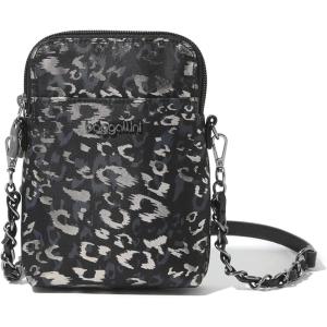 imageBaggallini Take Two Bryant RFID Crossbody BagGunmetal Metallic Cheetah With Chain