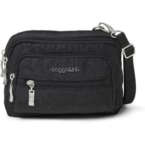 imageBaggallini Triple Zip Small Crossbody Bag for Women  8x6 inch Convertible Fanny Pack Belt Bag  Lightweight WaterresistantBlack Cheetah