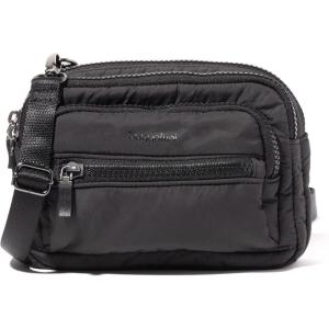 imageBaggallini Triple Zip Small Crossbody Bag for Women  8x6 inch Convertible Fanny Pack Belt Bag  Lightweight WaterresistantBlack Puff