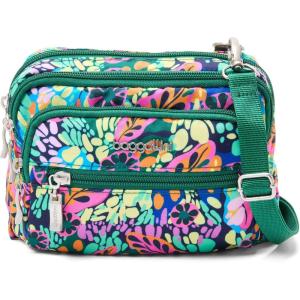 imageBaggallini Triple Zip Small Crossbody Bag for Women  8x6 inch Convertible Fanny Pack Belt Bag  Lightweight WaterresistantParadise Print