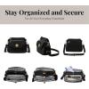 imageBaggallini Calais Crossbody Bags for Women 10x7 Lightweight WaterResistant Travel PurseRFID ProtectionampampInterior OrganizationBlack  Gold Hardware