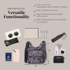imageBaggallini Criss Cross 10x11 Crossbody Women Lightweight WaterResistant Nylon Travel Bag WRFID ampamp Quick Access PocketsBlack Hydrangea
