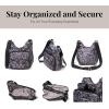 imageBaggallini Criss Cross 10x11 Crossbody Women Lightweight WaterResistant Nylon Travel Bag WRFID ampamp Quick Access PocketsBlack Hydrangea