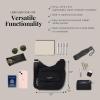 imageBaggallini Criss Cross 10x11 Crossbody Women Lightweight WaterResistant Nylon Travel Bag WRFID ampamp Quick Access PocketsBlack With Sand Lining