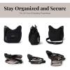 imageBaggallini Criss Cross 10x11 Crossbody Women Lightweight WaterResistant Nylon Travel Bag WRFID ampamp Quick Access PocketsBlack With Sand Lining